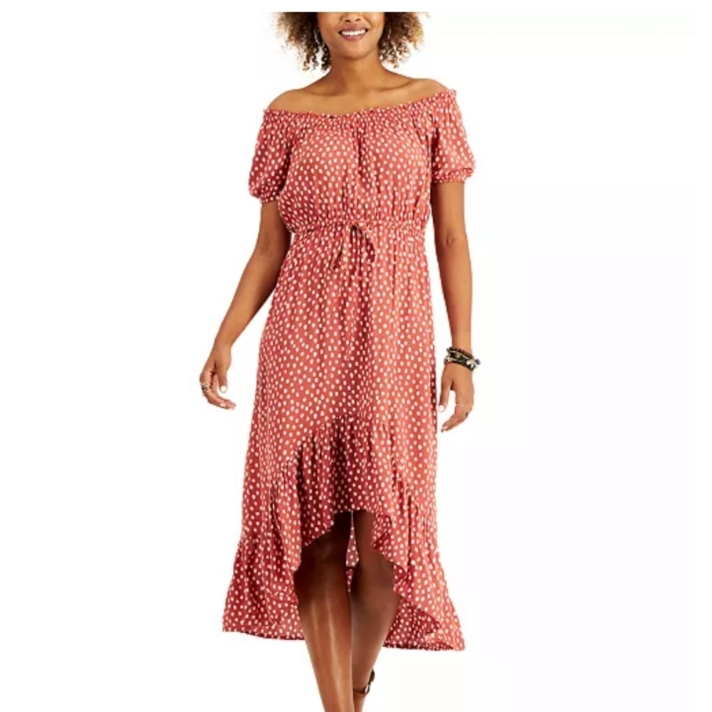 Printed asymmetrical tie-front dress size M - Picture 1 of 2